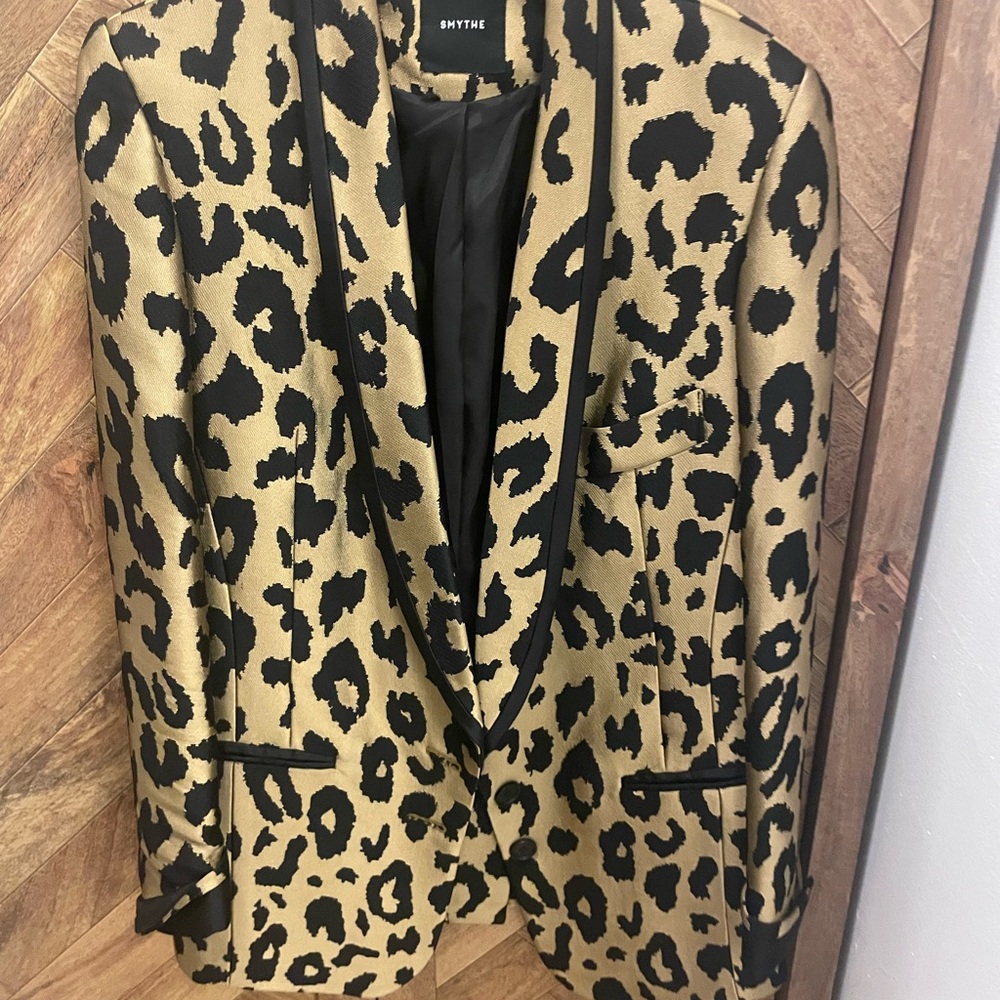 Smythe Gold and Black Leopard Blazer